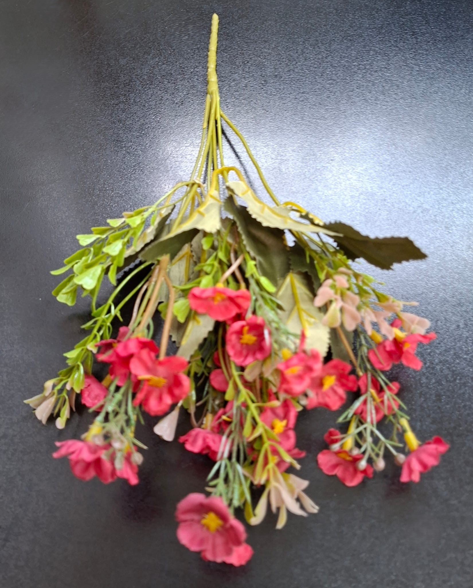 Buchet Artificial Flori de Câmp 30cm – Flori Mici Decorative Roșii